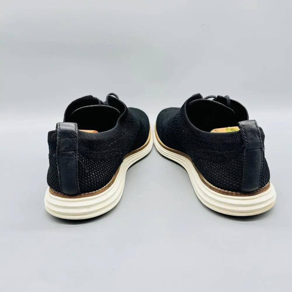 Cole Haan Shoes Mens 10.5 Black Knit OriginalGrand Wingtip Oxford Dress Comfort